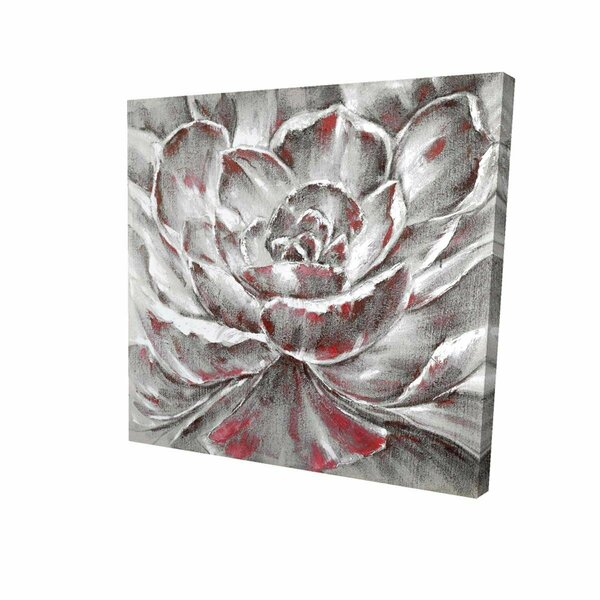 Fondo 12 x 12 in. Grey & Pink Flower-Print on Canvas FO2789213